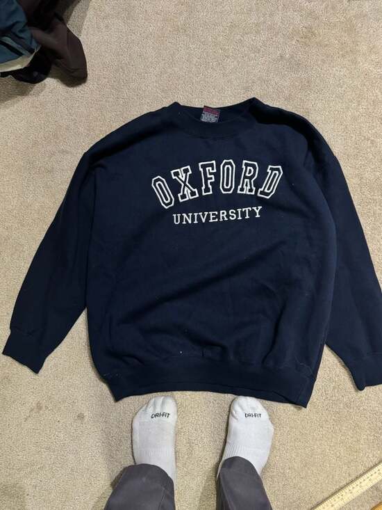 Oxford Campus Stores England Other - Vintage Oxford University Embroidered Spell Out Navy Crewneck Sweatshirt